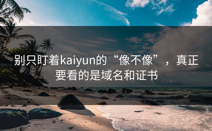 别只盯着kaiyun的“像不像”，真正要看的是域名和证书