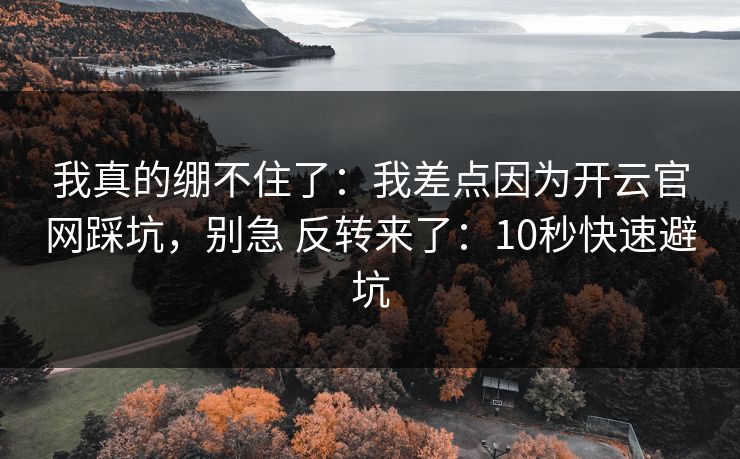 我真的绷不住了：我差点因为开云官网踩坑，别急 反转来了：10秒快速避坑