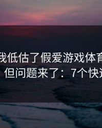 我承认我低估了假爱游戏体育的逼真程度，但问题来了：7个快速避坑